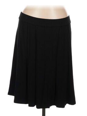 Eileen Fisher Black Knit Circle Skater Skirt EUC Sz Large